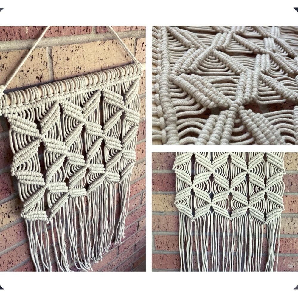3-D Large Macrame, Boho Chic Bohemian Boutique Wall Decor